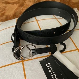 Black Belt w/ Silver Double Circle Buckle